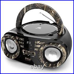 Pyle Portable CD Player Bluetooth Boombox Speaker-AM/FM Stereo Black