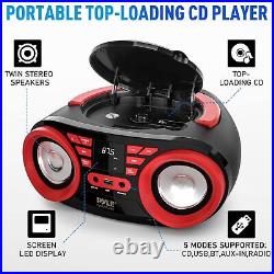 Pyle Portable CD Player Bluetooth Boombox Speaker AM/FM Stereo Radio & Audio