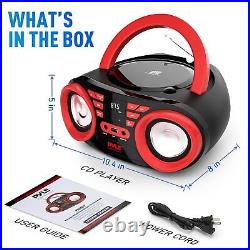 Pyle Portable CD Player Bluetooth Boombox Speaker AM/FM Stereo Radio & Audio