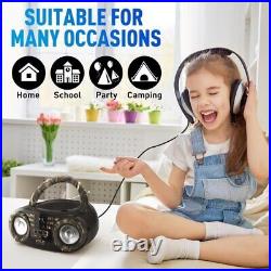 Pyle Portable CD Player Boombox with AM/FM Stereo Radio-Wireless BT Streaming-Army