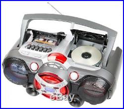 QFX J-50U Portable Jumbo Bluetooth Boombox Radio MP3/CD Player Cassette Recorder