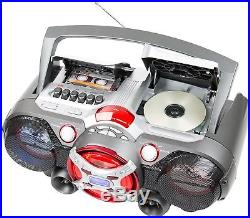 QFX J-50U Portable Jumbo Bluetooth Boombox Radio With MP3/CD Player And