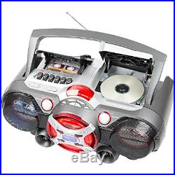 QFX J-50U Portable Jumbo Bluetooth Boombox Radio with MP3/CD Player and Cassette