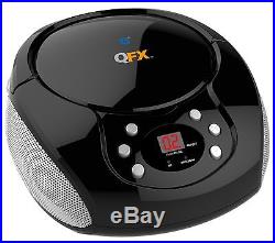 Qfx Bluetooth Streaming CD Player Boombox Fm Radio Aux-in Portable Ac/dc Battery