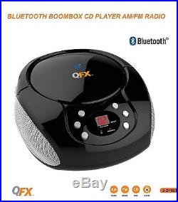 Qfx Bluetooth Streaming CD Player Boombox Fm Radio Aux-in Portable Ac/dc Battery