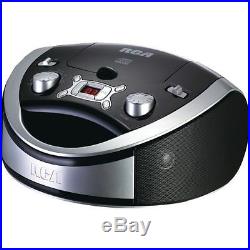 RCA CD Player Boombox with AM/FM Radio LCD Screen, Portable, Repeat/Random Pla