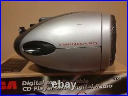 RCA RCD 160 AM/FM Portable Boombox Radio CD Player Digital MP3 Twin Bass