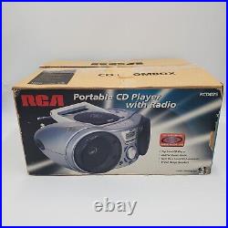 RCA RCD025 Portable CD Player w Radio CD Boombox, Twin Bass Sound System NEW