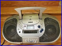 RCA RCD105 Portable Boombox CD Cassette Player FM/AM Radio DIGITAL PLL RADIO