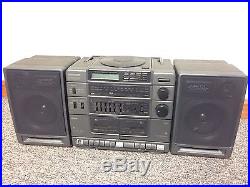 RCA RP-7950A Portable AM/FM Radio, CD Player, Dual Cassette Recorder Boombox