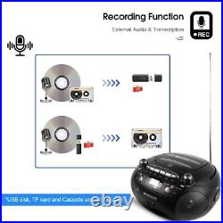RETEKESS CD Player Boombox Stereo Portable Radio FM AM Cassette tape 3W Speaker