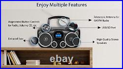 RIPTUNES Portable CD Player Bluetooth Stereo Sound System Digital AM FM Radio