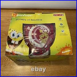 Rare 2009 SpongeBob Portable CD Player Stereo Aux AM/FM Boombox Nickelodeon SBSP