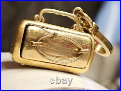 Rare Juicy Couture Gold Boombox Radio Charm Casette CD Player Plug Cord Gift Box