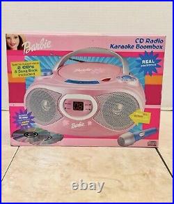 Rare Vintage Barbie Karaoke Boombox AM/FM Radio CD Player Pink