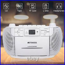 Retekess TR621 CD and Cassette Player Combo Portable Boombox AM FM Radio MP3