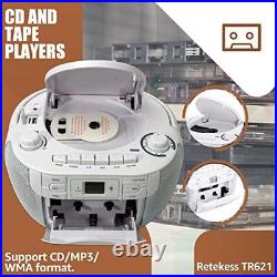 Retekess TR621 CD and Cassette Player Combo, Portable Boombox AM FM Radio, MP3