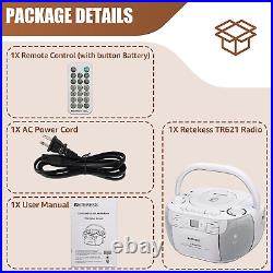 Retekess TR621 CD and Cassette Player Combo, Portable Boombox AM FM Radio, Tape
