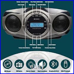 Retekess TR631 Portable Boombox CD Player Combo with FM Stereo RadioBluetooth