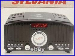 Retro Portable AM FM Radio CD Player Boom Box Alarm Clock Scr750