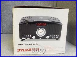 Retro Portable AM FM Radio CD Player Boom Box Alarm Clock Scr750