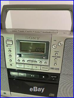 Retro Sony ZS-D50 CD/Cassette Player/radio Portable Boombox FULLY WORKING