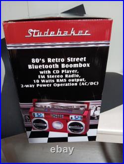 Retro Street Boombox 80's Studebaker SB2145B Bluetooth With CD Player New Retro Street Boombox 80's Studebaker SB2145B Bluetooth With CD Player New