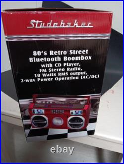 Retro Street Boombox 80's Studebaker SB2145B Bluetooth With CD Player New Retro Street Boombox 80's Studebaker SB2145B Bluetooth With CD Player New