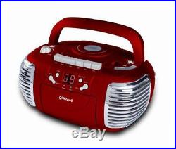 Retro boombox portable cd player with cassette & radio red