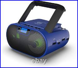 Riptunes Top Loading CD Player Boombox Portable AM/FM Radio Bluetooth Boombox MP