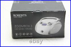 Roberts ZOOMBOX3 Portable Radio with CD Player White/Silver