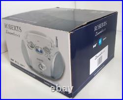 Roberts ZOOMBOX3 Portable Radio with CD Player White/Silver DAB SD USB