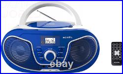Roxel RCD-S70BT Portable Boombox CD Player with Bluetooth, Remote Blue