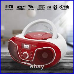 Roxel RCD-S70BT Portable Boombox CD Player with Bluetooth, Remote Red