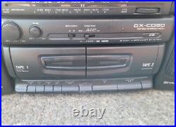 SHARP 90's VTG Boombox CD Dual Cassette AM/FM Radio Detachable Speakers Tested