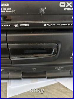 SHARP 90's VTG Boombox CD Dual Cassette AM/FM Radio Detachable Speakers Tested