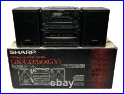 SHARP BOOM BOX 1991 Model GX-CD510(gy) CD CASSETTE RADIO X-BASS & Original Box SHARP BOOM BOX 1991 Model GX-CD510(gy) CD CASSETTE RADIO X-BASS & Original Box