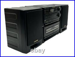 SHARP BOOM BOX 1991 Model GX-CD510(gy) CD CASSETTE RADIO X-BASS & Original Box SHARP BOOM BOX 1991 Model GX-CD510(gy) CD CASSETTE RADIO X-BASS & Original Box
