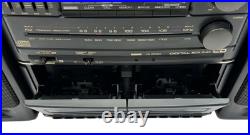 SHARP BOOM BOX 1991 Model GX-CD510(gy) CD CASSETTE RADIO X-BASS & Original Box SHARP BOOM BOX 1991 Model GX-CD510(gy) CD CASSETTE RADIO X-BASS & Original Box
