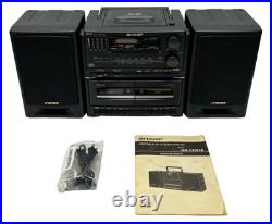 SHARP BOOM BOX 1991 Model GX-CD510(gy) CD CASSETTE RADIO X-BASS & Original Box SHARP BOOM BOX 1991 Model GX-CD510(gy) CD CASSETTE RADIO X-BASS & Original Box