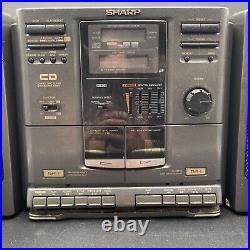 SHARP GX-CD610 GY Cassette/Tape AM/FM CD Player Radio Boombox Portable X Bass SHARP GX-CD610 GY Cassette/Tape AM/FM CD Player Radio Boombox Portable X Bass