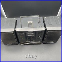 SHARP GX-CD610 GY Cassette/Tape AM/FM CD Player Radio Boombox Portable X Bass