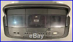 SHARP Portable Boombox Stereo Radio Tape Cassette & 5 CD Changer Player WQCH400H