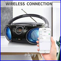 SINGING WOOD CD Boombox Portable/w Bluetooth USB MP3 Player AM/FM Radio AUX H