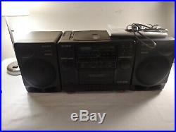 SONY Boombox Portable CD Radio Cassette Tape Player MINT! Tested Works CFD-510