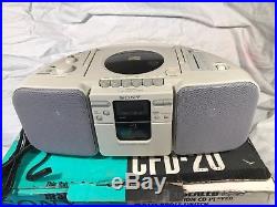 SONY CFD-20 Portable AM/FM Stereo Radio CD Cassette Player Boombox w Power Cord