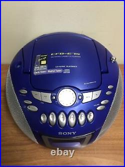 SONY CFD-E75 Portable CD AM/FM Radio Cassette Tape Player Boombox withRemote Works
