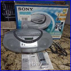SONY (CFD-S350) Portable AM/FM RADIO & CD player Cassette & Recorder Remote NEW