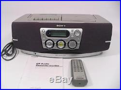 SONY CFD-S40CP PORTABLE STEREO BOOMBOX CD PLAYER RADIO CASSETTE-CORDER W REMOTE