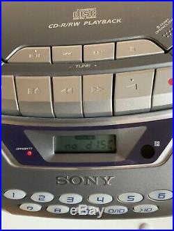 SONY CFD-S55OL PORTABLE CD PLAYER Radio Cassette MEGA BASS BOOMBOX +md Link (8)
